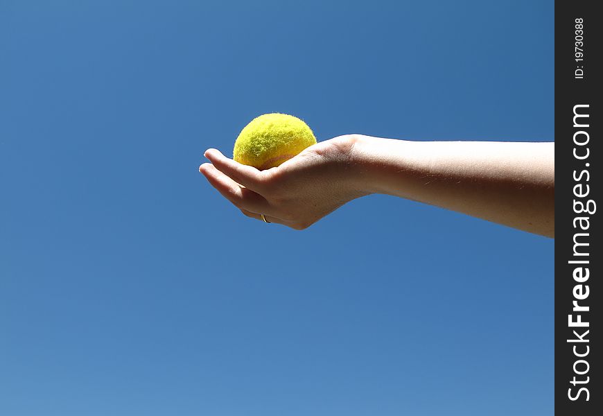 Tennis serve on a sunny day. Tennis serve on a sunny day