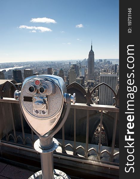 Binocular in new york,photos taken by the Rockefeller Center