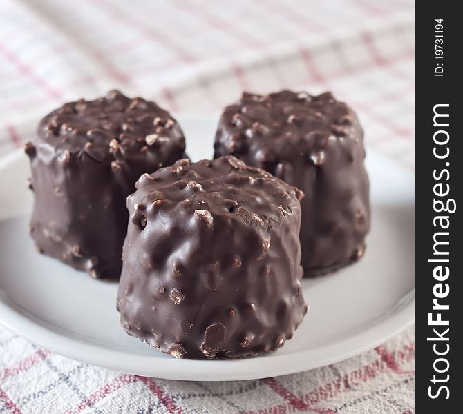 Chocolate cookies with peanuts