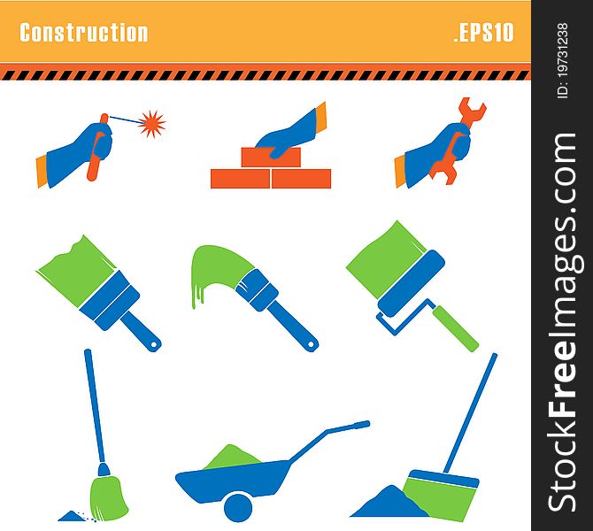 Set of icons construction a .