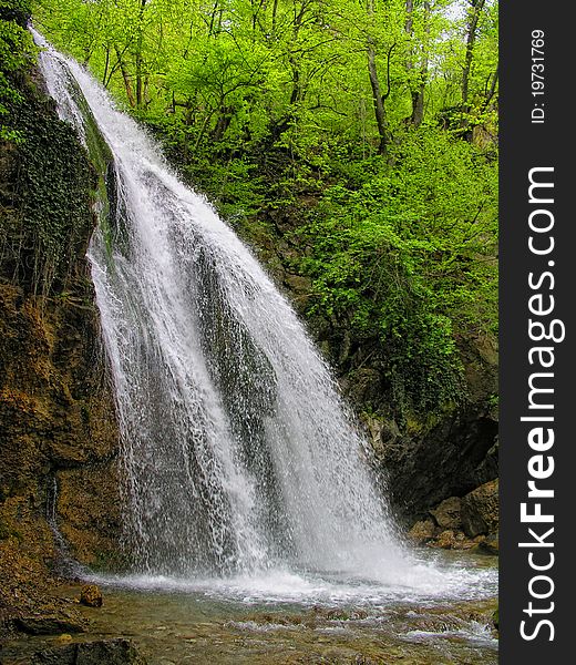 Waterfall in wood