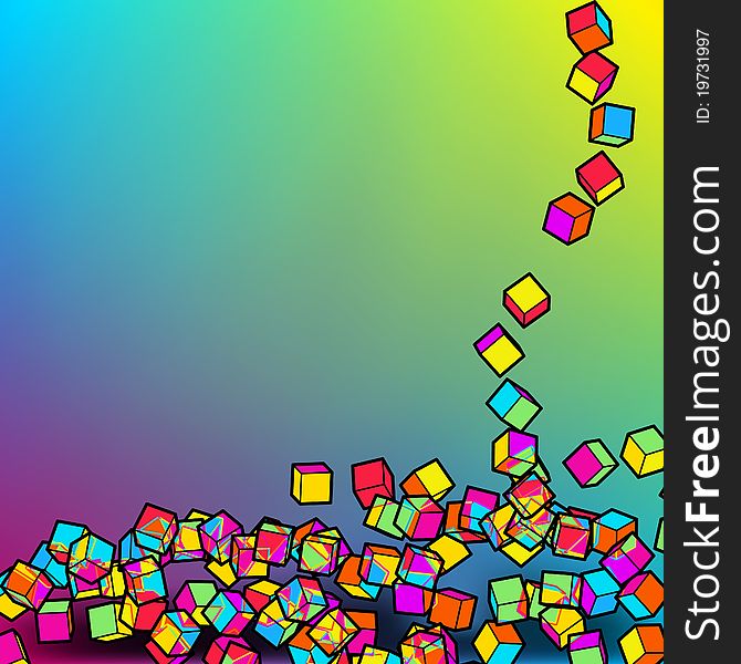 Falling colour cubes abstract template. EPS8. To see similar visit my portfolio