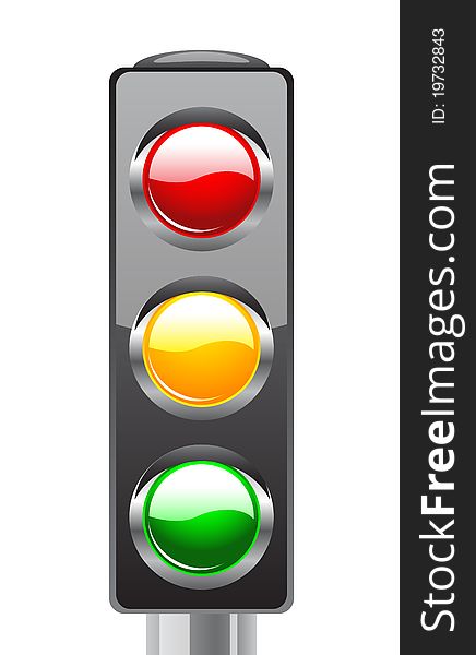 Isolated traffic lights for your design, illustration(eps10); there are two layers, second layer is unvisible now, but if you make it visible(tab layers), you can turn on and turn off various lights using tab transparency- opacity =)