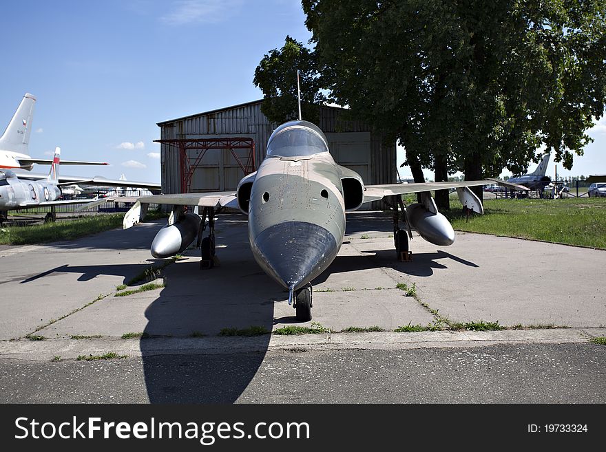 Jet fighter on the ground