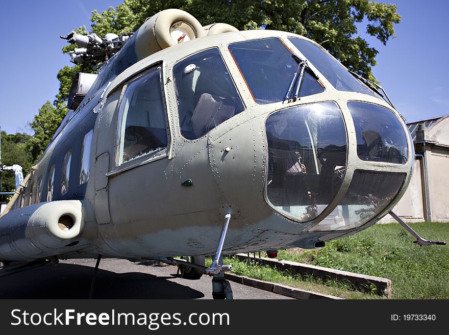 Russian military helicopter on ground