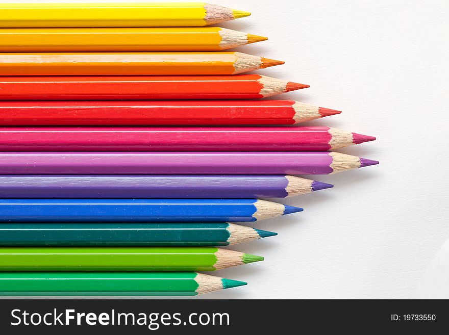 Colorful Pens On White Background
