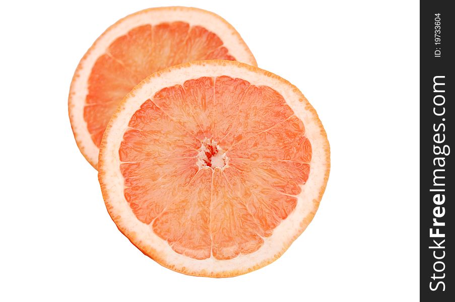 An orange fruit on cutting in detail