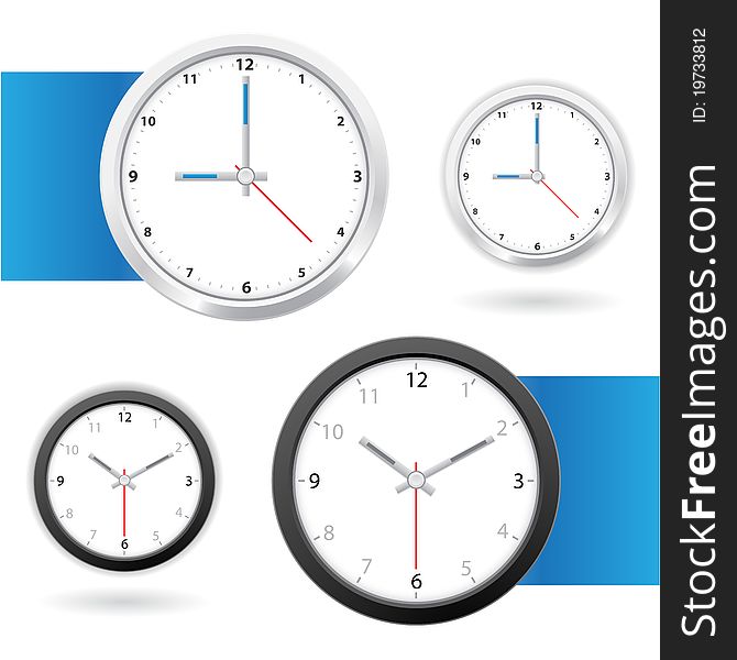 Clock black and white in vector format. Clock black and white in vector format