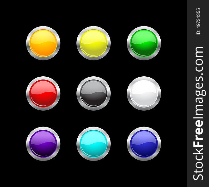 Glass Buttons Set For Your Design