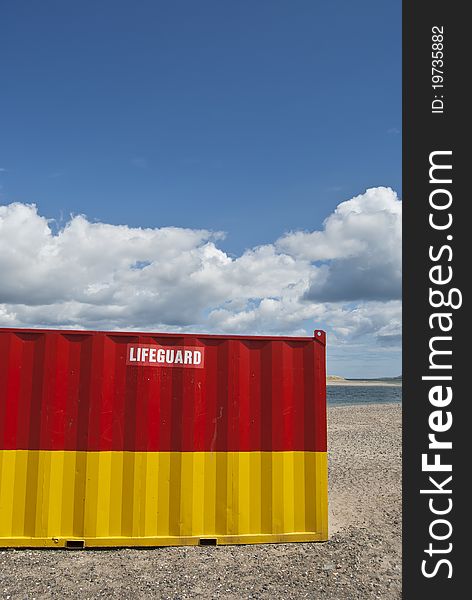 Lifeguard house on Irish beach