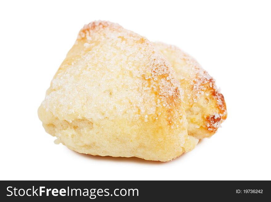 Pastry with sugar isolated over white. Pastry with sugar isolated over white.