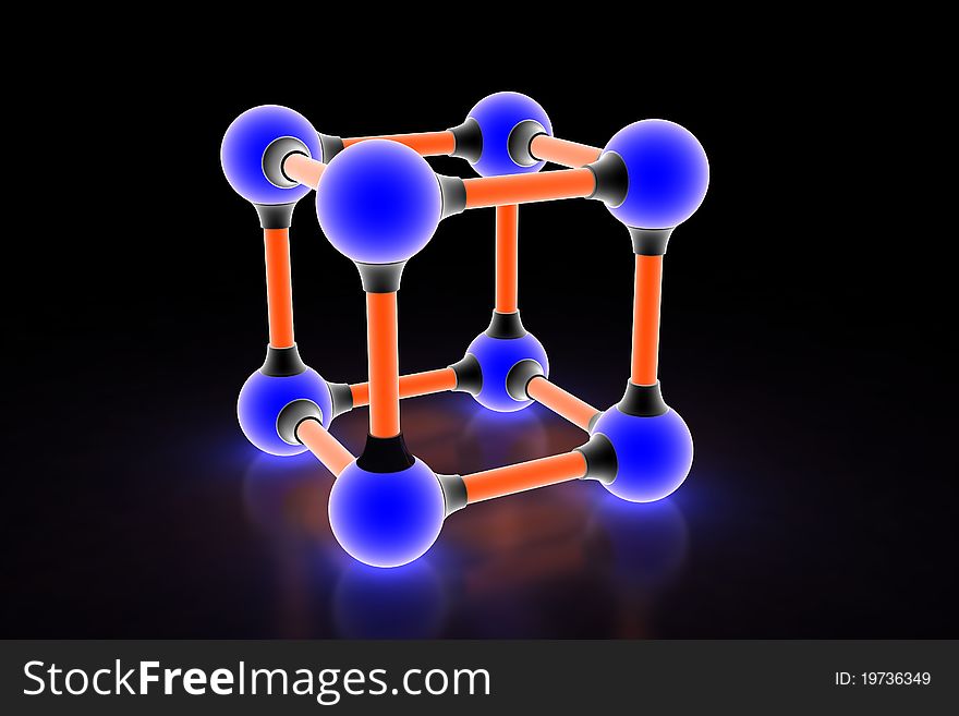 Atom. Image generated in 3D application. High resolution image. Atom. Image generated in 3D application. High resolution image.