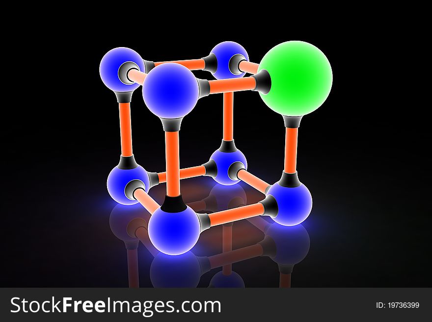 Atom. Image generated in 3D application. High resolution image. Atom. Image generated in 3D application. High resolution image.