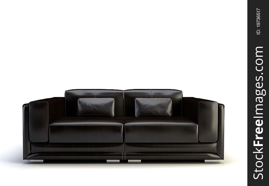 Black 3d sofa isolated on the white background. Black 3d sofa isolated on the white background