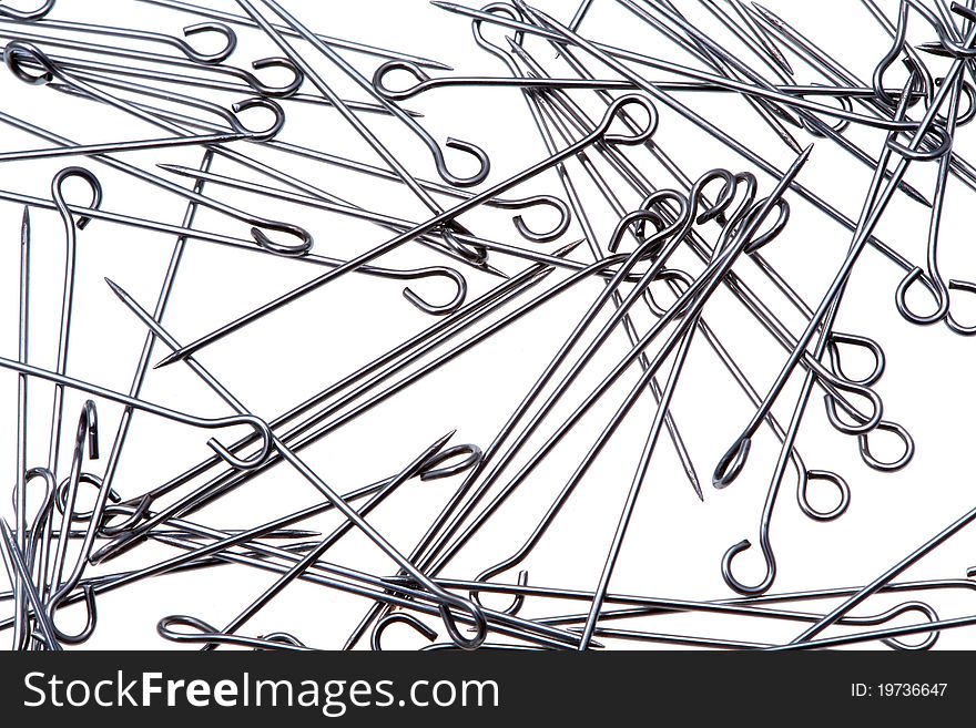 Many steel tailor s pins