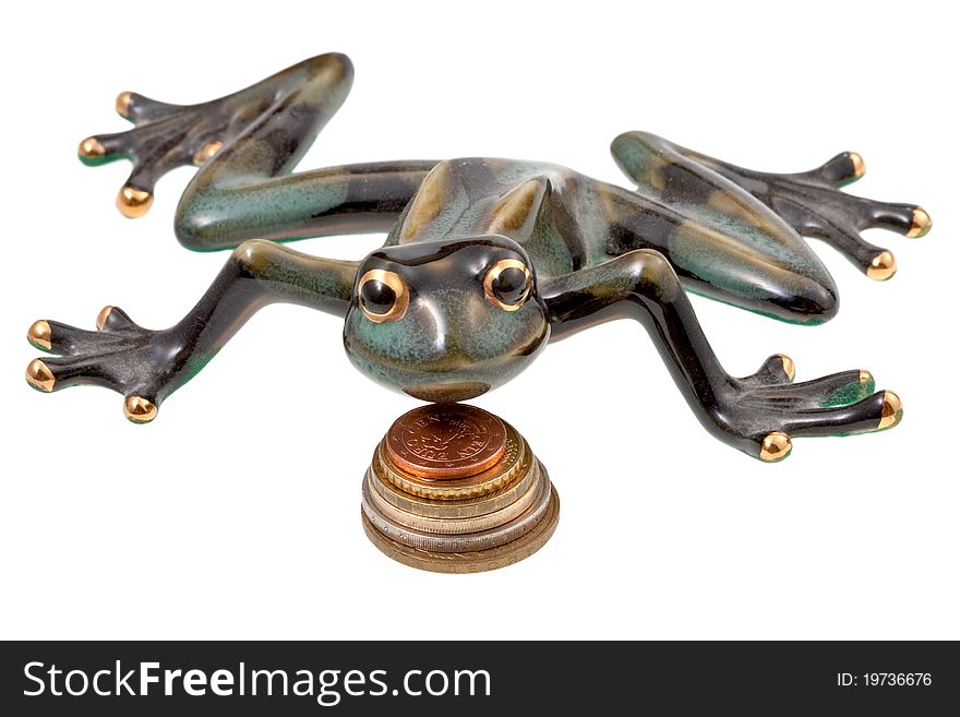Ceramic Frog And Coins