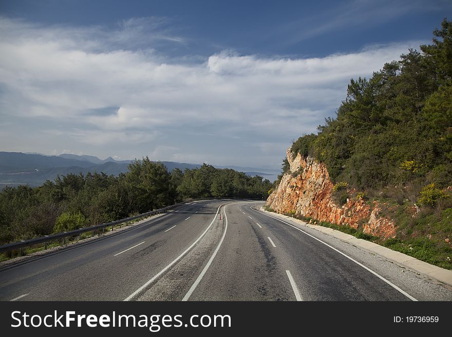 Driving on the road, traveling around, 2 way, road. Driving on the road, traveling around, 2 way, road