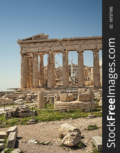 The Parthenon in the Akropolis, Athens. The Parthenon in the Akropolis, Athens.