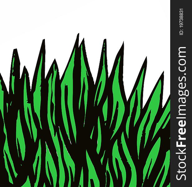 Vector illustration of a cross sectioned plane of grass. Vector illustration of a cross sectioned plane of grass