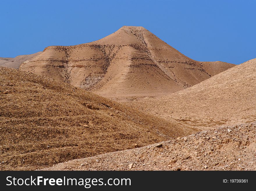 Scenic mountain in stone desert near the Dead Sea
