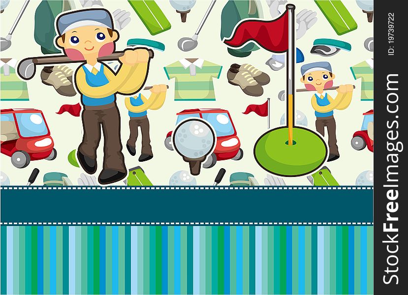 Cartoon golf card