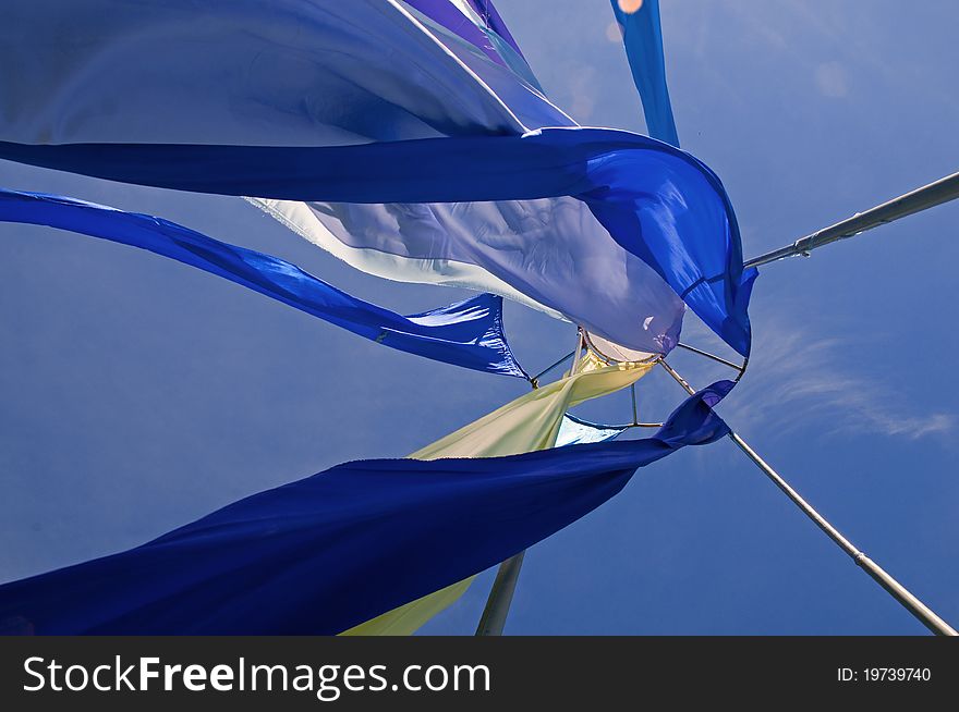 Blue silk on a windy day