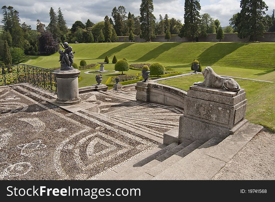 Powerscourt formal gardens in County Wicklow, Ireland. Powerscourt formal gardens in County Wicklow, Ireland