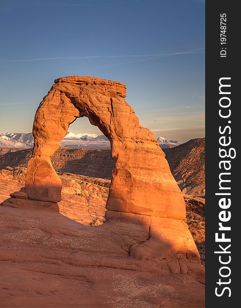 Delicate Arch at sunset in Arches National Park