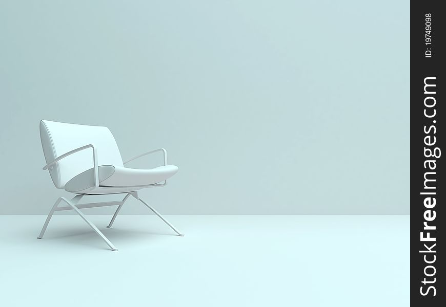 Empty room with one chair. 3d illustration. Empty room with one chair. 3d illustration