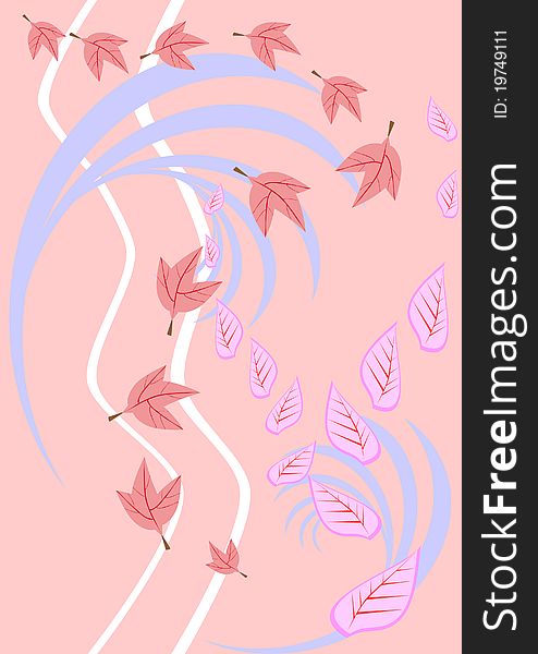 Abstract frame with leaves. vector illustration