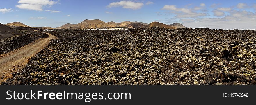 A lava field on Lanzarote.