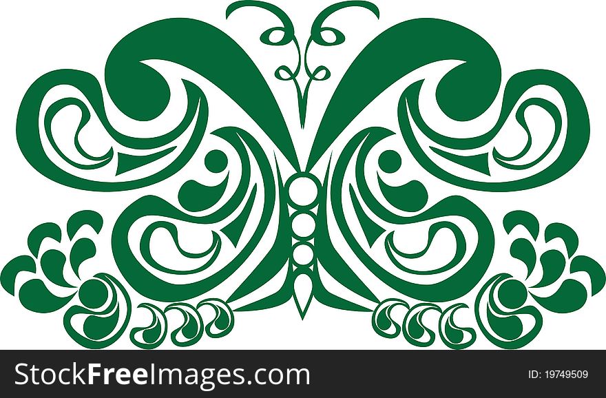 Abstract butterfly on isolated background. Illustration