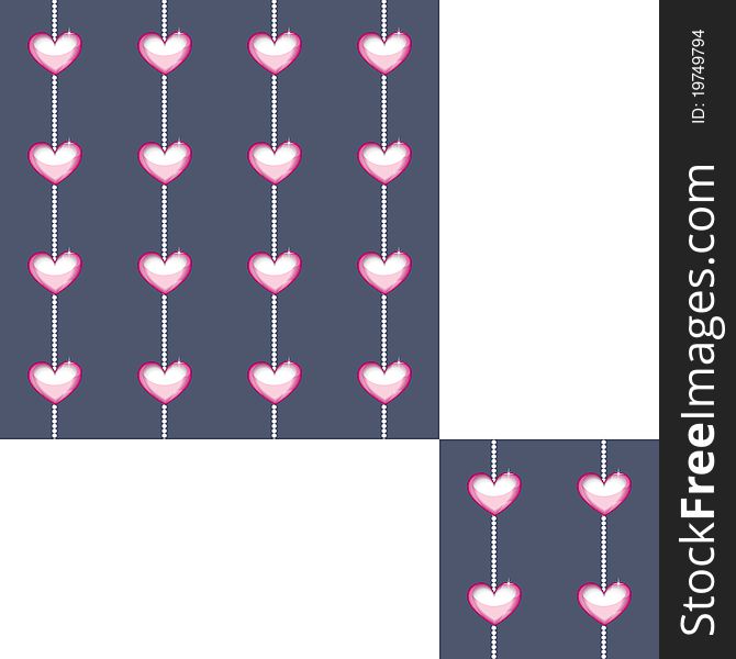 Seamless pattern with pink heart