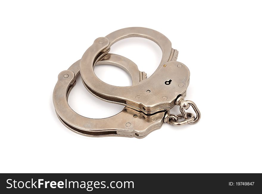 Handcuffs on a white background