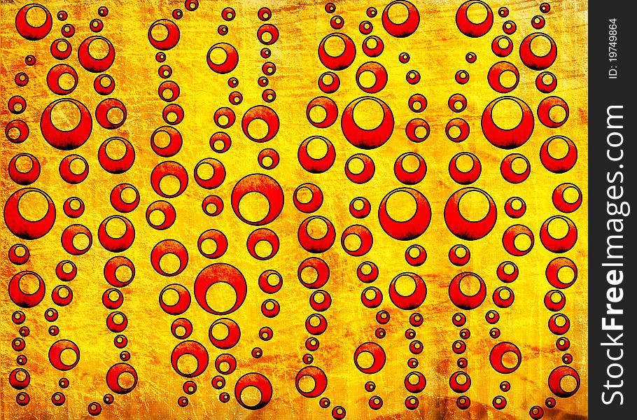 Orange grunge circles design background