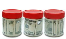 Set Of Banknote In Jar Stock Photo Set Of Banknote In Jar Stock Photo
