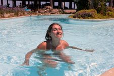 Woman In A Swimming Pool Royalty Free Stock Image