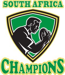 Rugby Player South Africa Champions Stock Photos