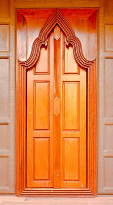 Thai Style Wooden Temple Door Stock Image Thai Style Wooden Temple Door Stock Image