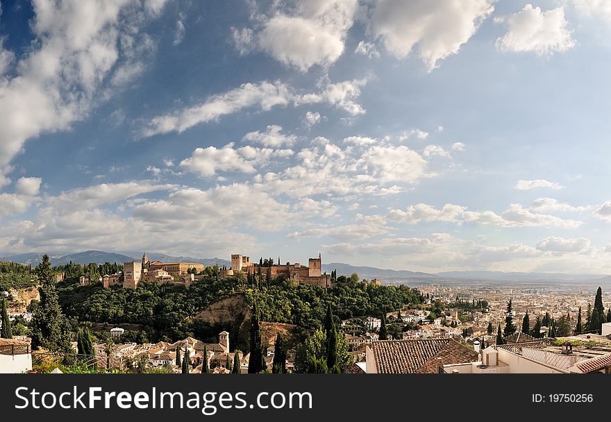 Aerial view of Granada, Andalusia, Spain