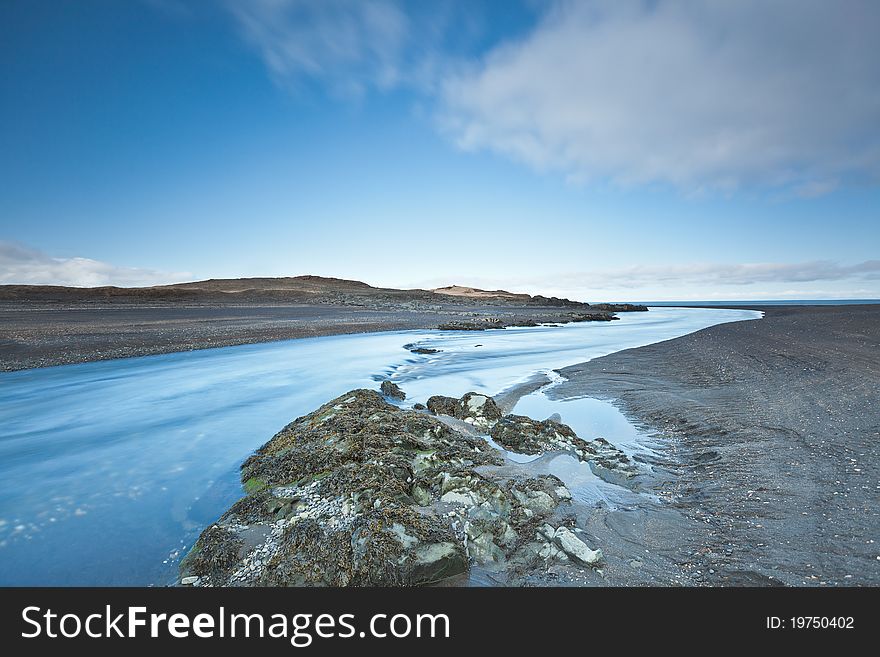 A small river in snaefellsnes iceland. A small river in snaefellsnes iceland