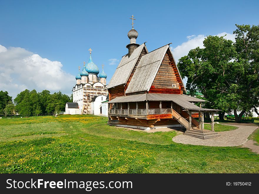 Wooden church Nikola's(1766) and Nativity Cathedral((XII-XVIвв.) in Suzdal Kremlin. The Suzdal Kremlin is the oldest part of the Russian city of Suzdal, dating from the 10th century. It was named a UNESCO World Heritage Site in 1992. Wooden church Nikola's(1766) and Nativity Cathedral((XII-XVIвв.) in Suzdal Kremlin. The Suzdal Kremlin is the oldest part of the Russian city of Suzdal, dating from the 10th century. It was named a UNESCO World Heritage Site in 1992.