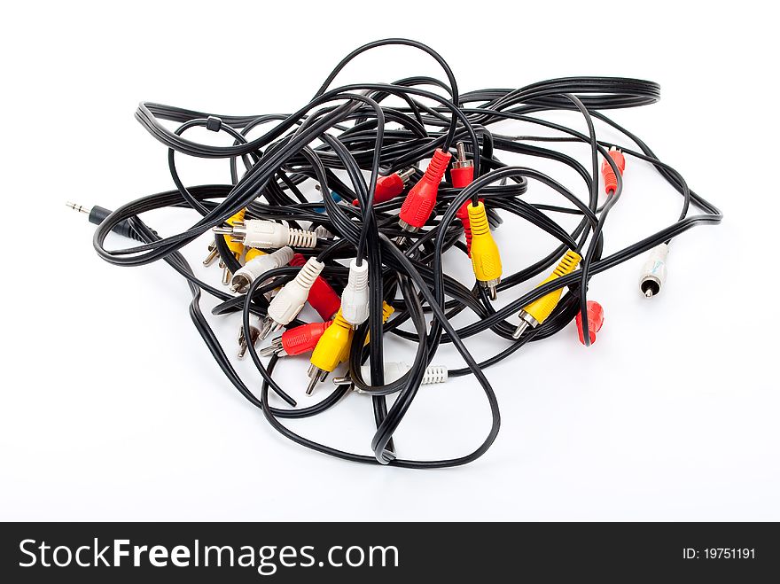 Cable bundle on white background. Cable bundle on white background