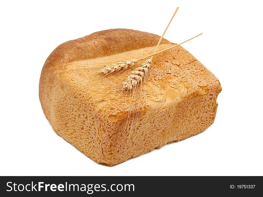 Bread with ears on white