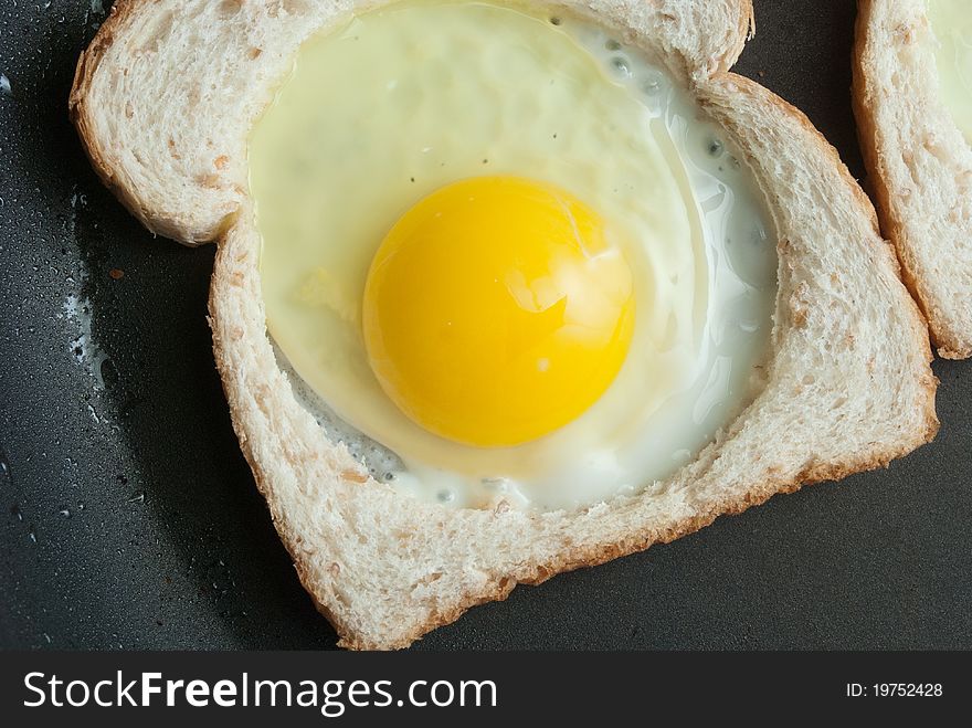 This is a dish we call eggs in a basket. This is a dish we call eggs in a basket.