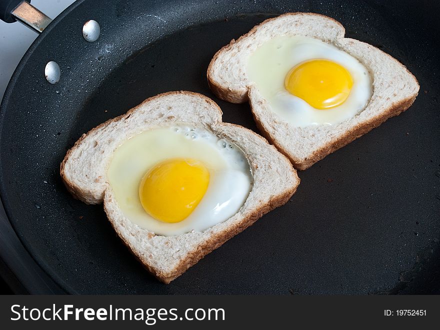 This is a dish we call eggs in a basket. This is a dish we call eggs in a basket.