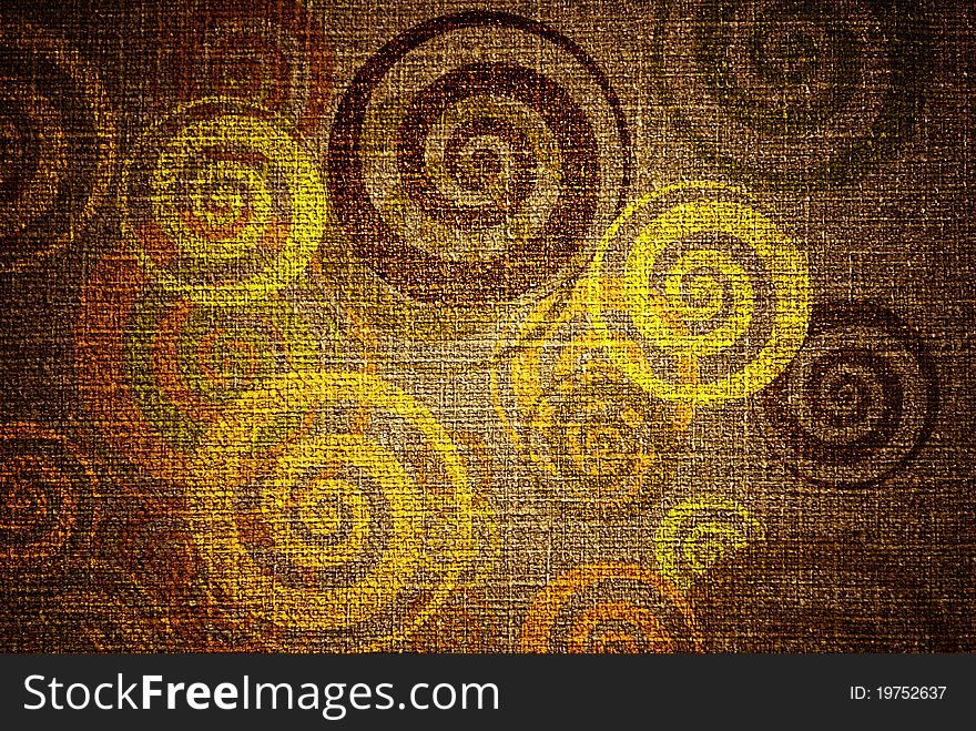 Grunge Swirls On Canvas