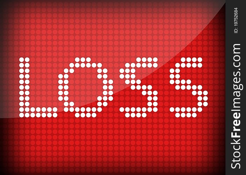 Loss text on a red background