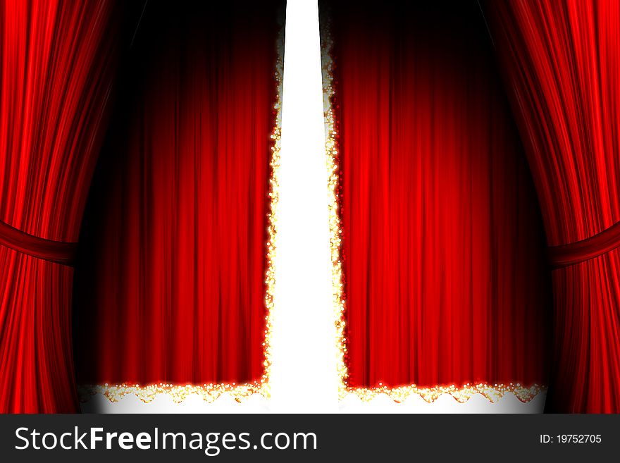 Opende red theater stage background. Opende red theater stage background
