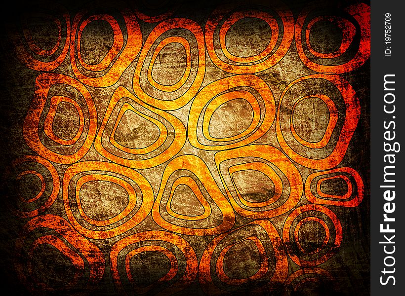 Orange circles grunge background